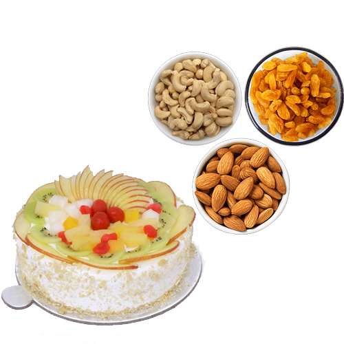 1/2KG Fresh Fruit Cake & 750Gm Mix Dry Fruits cake delivery Delhi