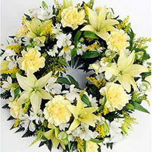 Mixed Exotic Flowers Wreath cake delivery Delhi